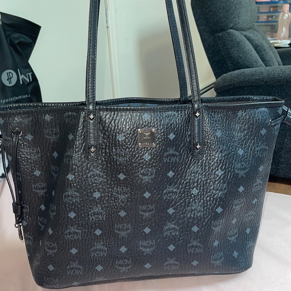 MCM black medium tote
